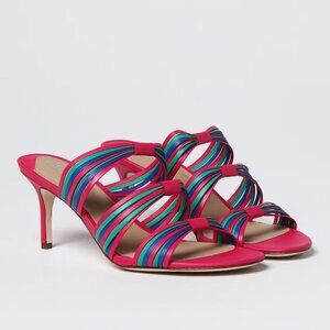 Lauren Ralph Lauren Lorraine Multicolor Strappy Heels Pink Blue Sandals Size 7.5